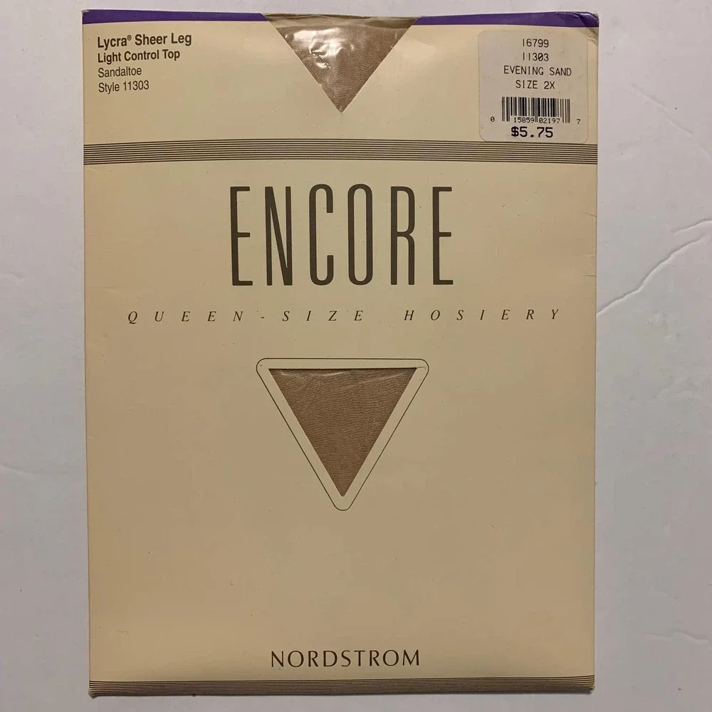 Vintage Nordstrom‎ Encore Pantyhose Style #11303 Size 2X NIB